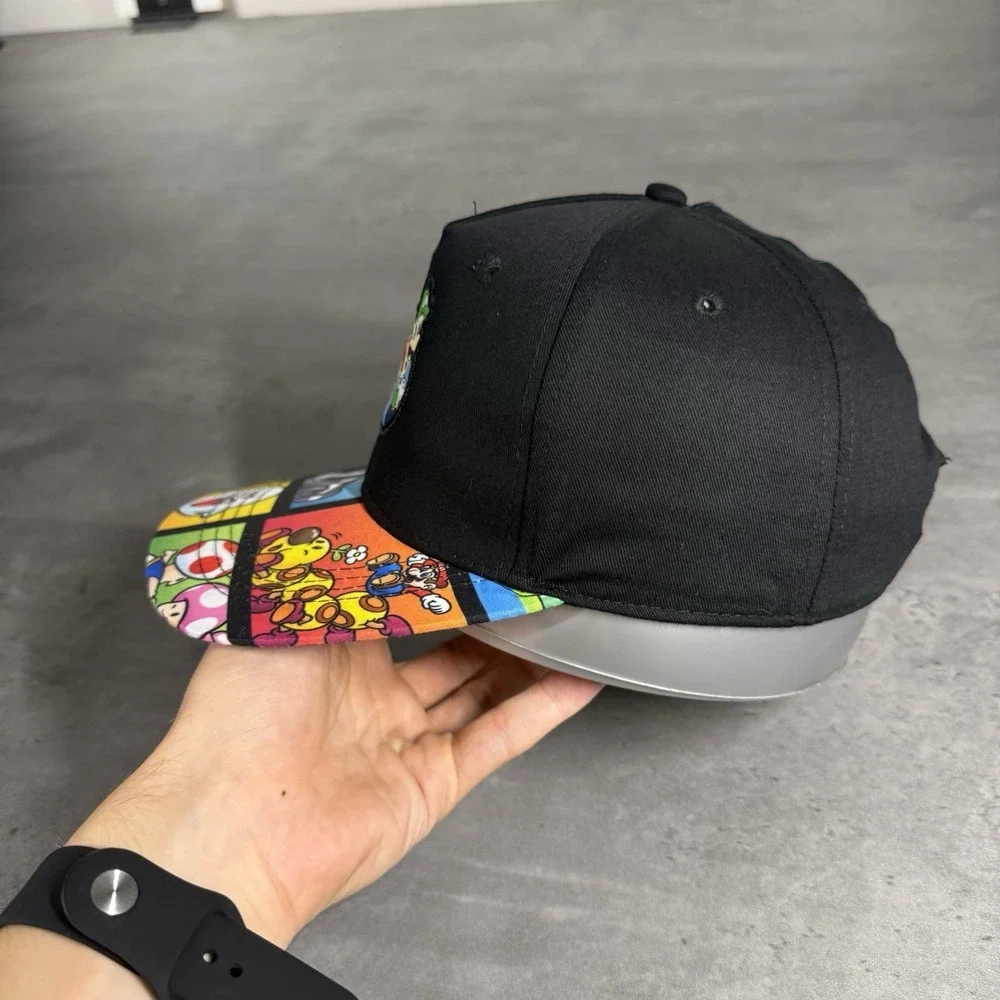 Nintendo Super Mario Snapback Hat Youth Teen Black Green Red‎ Switch Kart Party